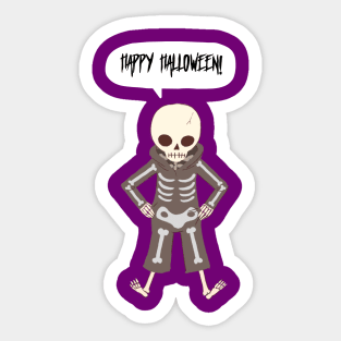 Happy Halloween from Mr. Skull Sticker